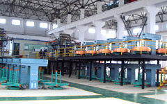 copper rod upward castring machine